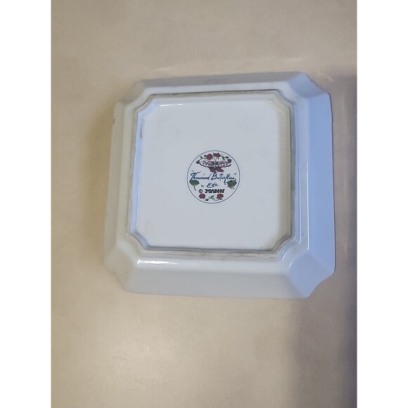 Thousand Butterflies by Eda MANN 6" Porcelain Trinket Candy Dish Square - Picture 2 of 4